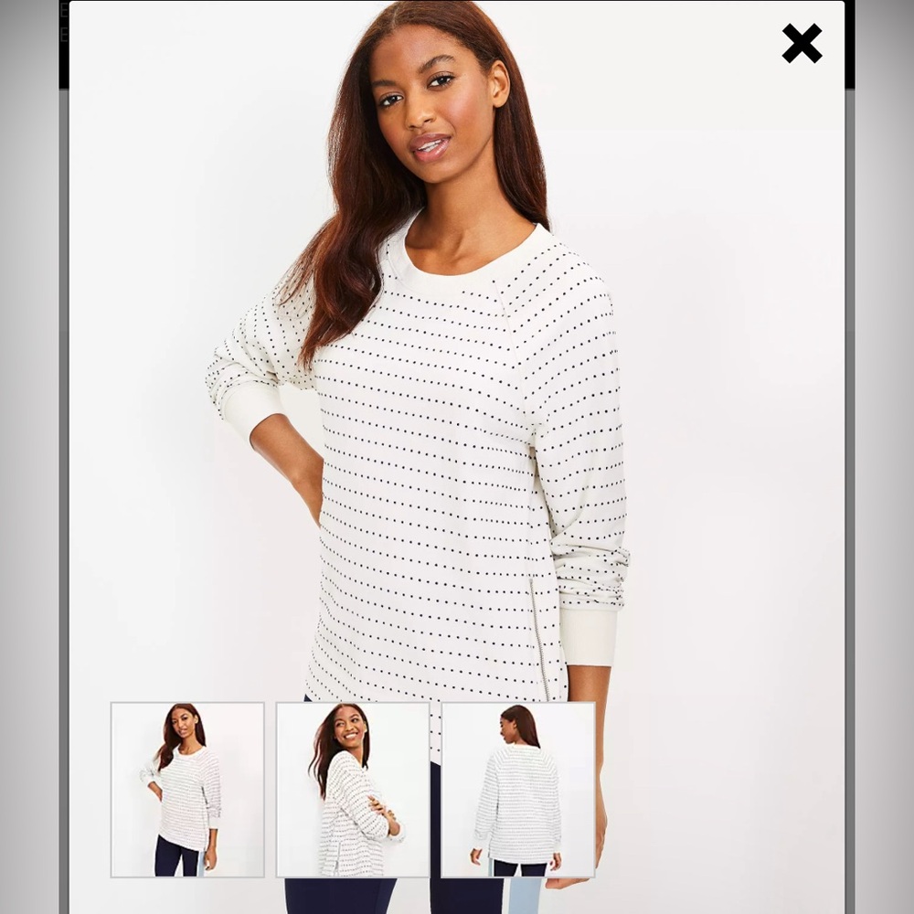 Lou & Grey Dotted Oversized Side Zip Sweatshirt